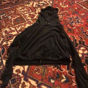 A black cropped hoodie